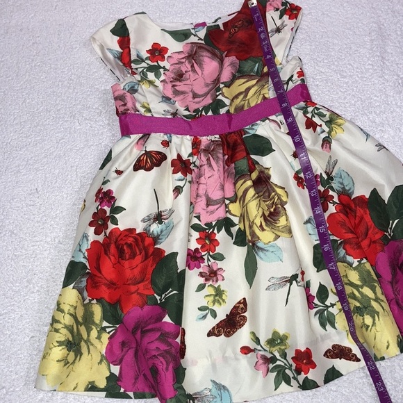 Baker by Ted Baker cap sleeve bright floral dress zip back size 4 - Picture 4 of 8